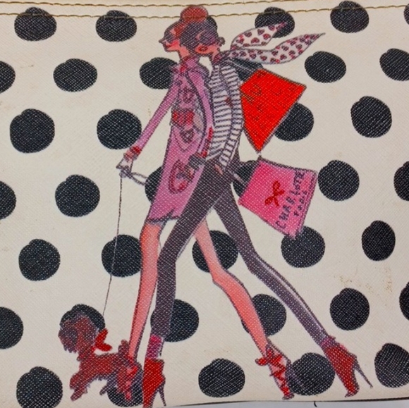 ♥️Bundle Only♥️  IZAK  Black Polka Dot Fashionista Graphic Make Up Bag Wristlet - Picture 3 of 13